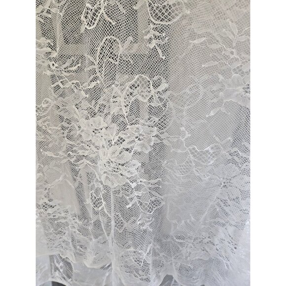 Floral Lace White Tablecloth 60x120" Vintage Look Wedding Shower Rustic Boho NEW - Picture 5 of 6
